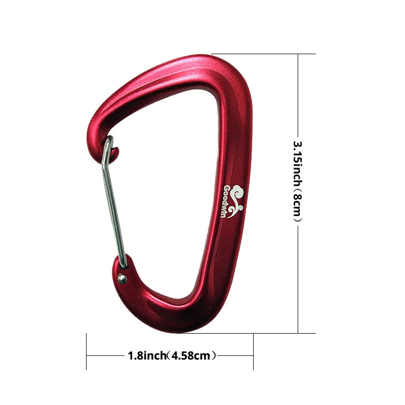 12KN D-Shape Aluminium Climbing Carabiner with Locking Mechanism