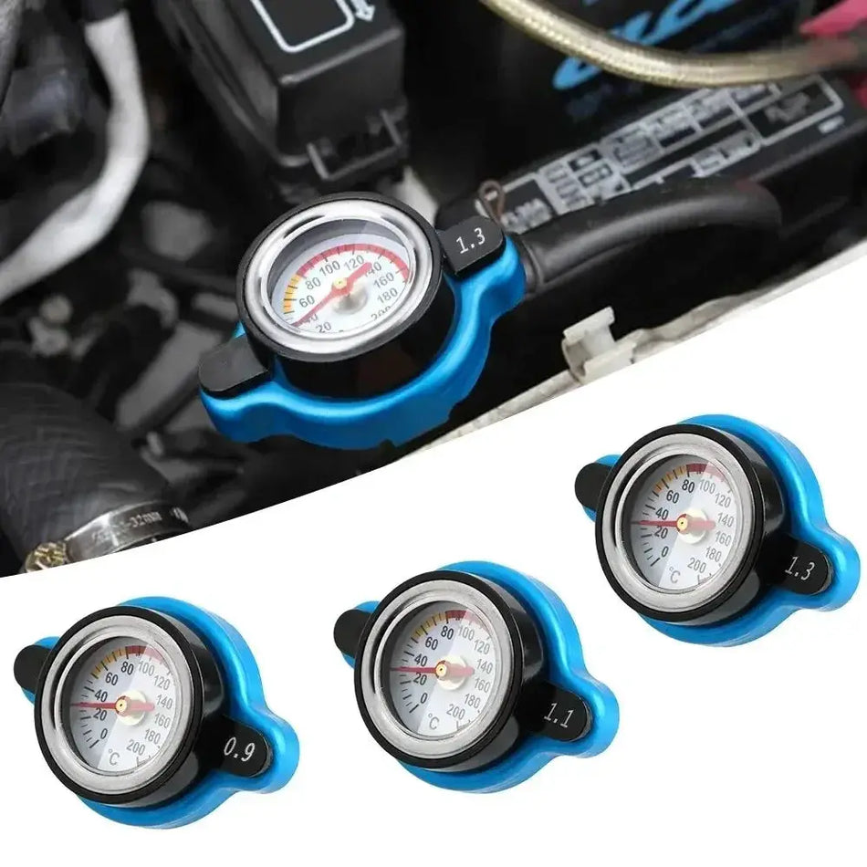Car Motorcycle Radiator Tank Cap With Water Temperature Gauge 0.9 1.1 1.3 Bar by InterCyprus Trading Ltd