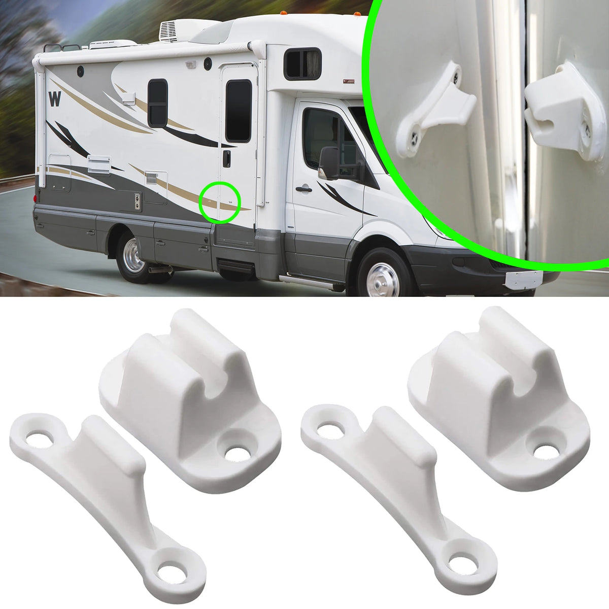 Caravan RV Door Retainer Stoppers - Durable Nylon Catches