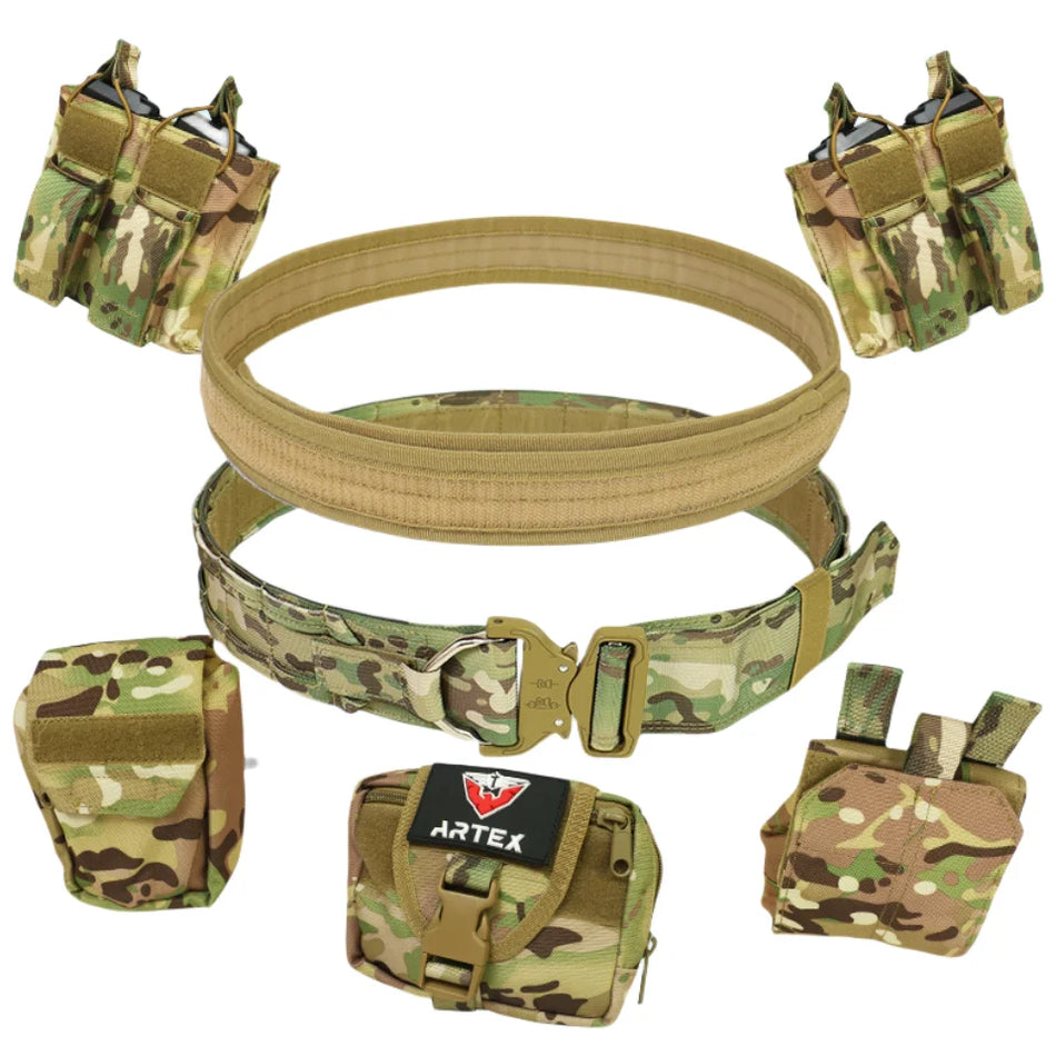 Adjustable MOLLE Tactical Belt Nylon Waist Band For Outdoor Patrol