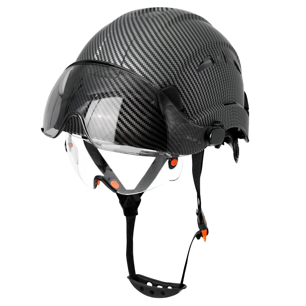 Aolamegs Carbon Fiber Safety Helmet &ndash; Visor And Goggles Double Goggles D