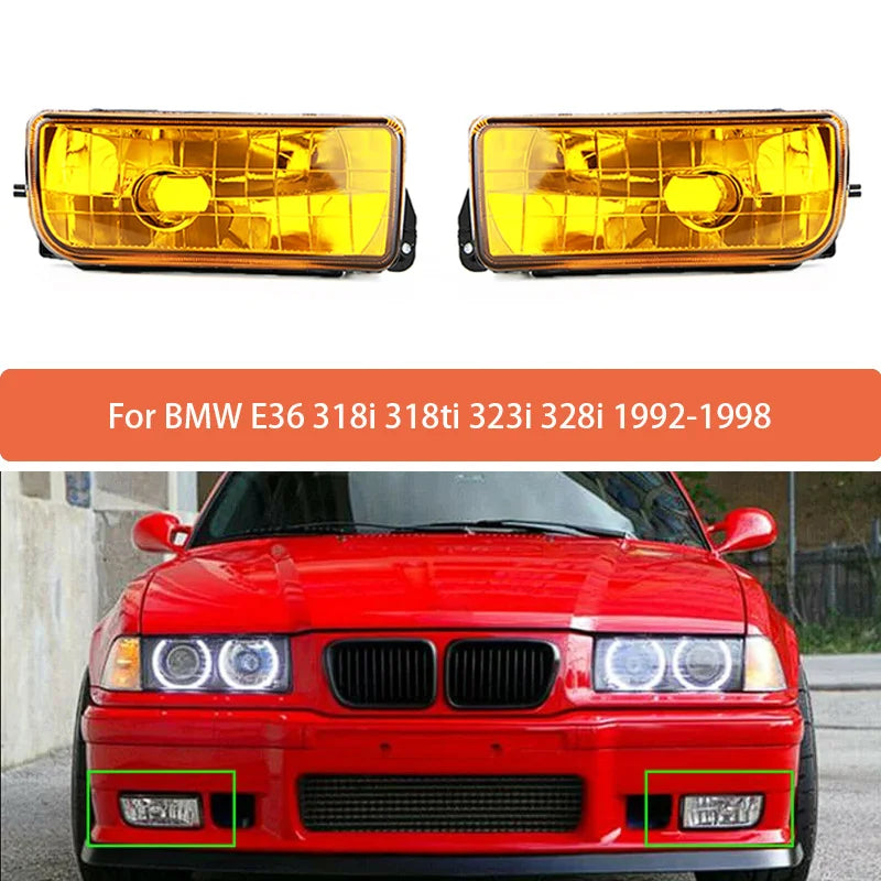 Front Bumper Fog Lamp Pair for BMW E36 318i 323i 328i