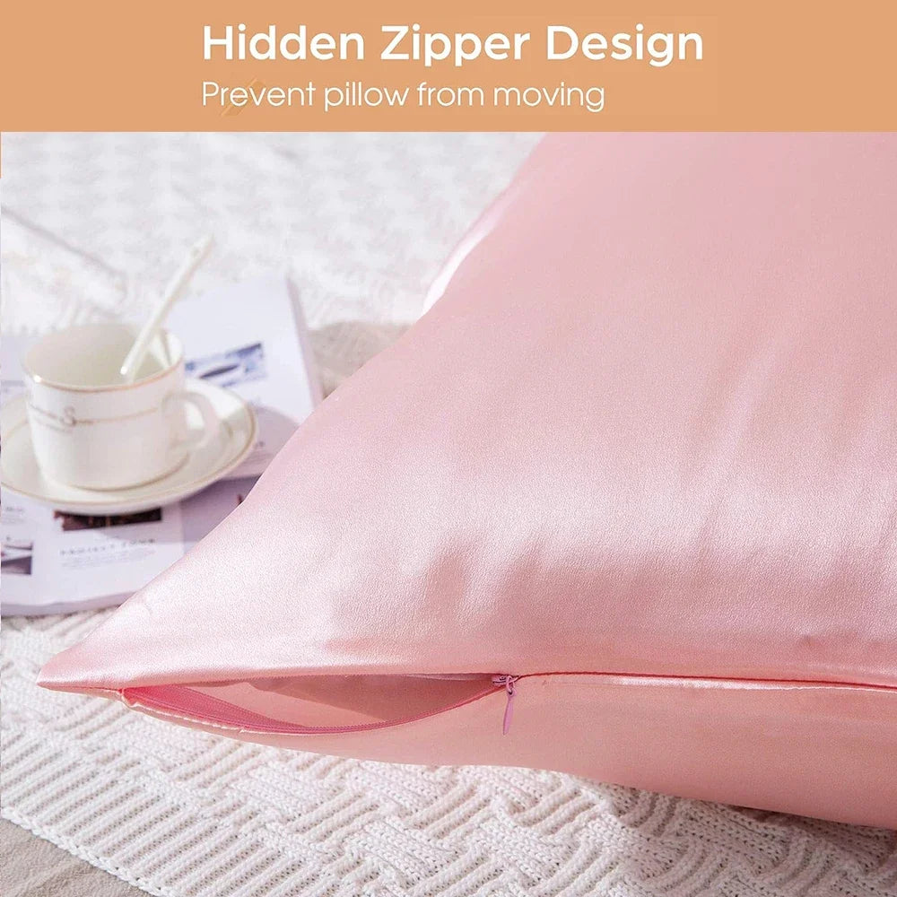 NoEnName_Null 100% Pure Real Silk Pillowcase &ndash; Soft Breathable Comfort for Hair and Skin