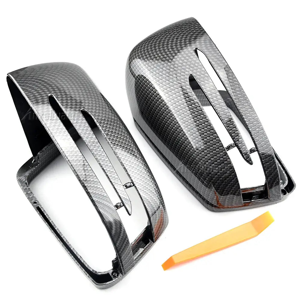 Side Mirror Caps Carbon Fiber Bright Black For Mercedes Benz W204 W212 by InterCyprus Trading Ltd
