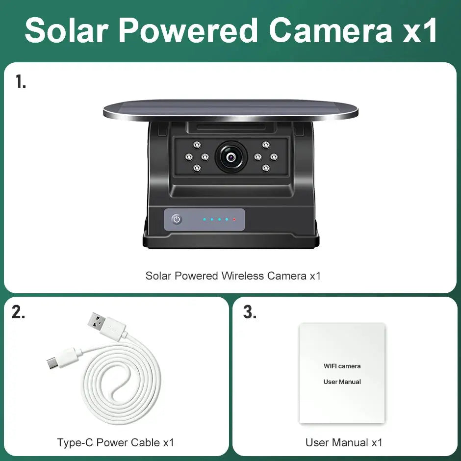 Solar HD Backup Camera With 5G Wifi And AI Blind Spot Alarm by InterCyprus Trading Ltd