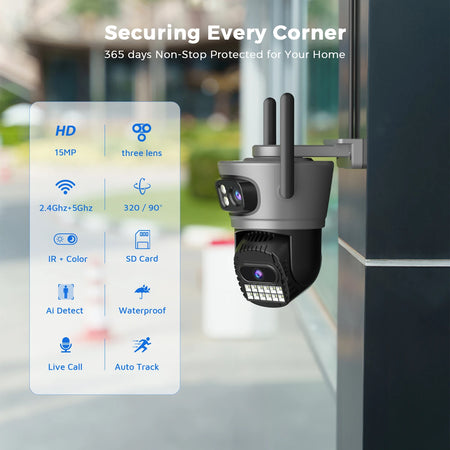 15MP Outdoor Security Camera with WiFi