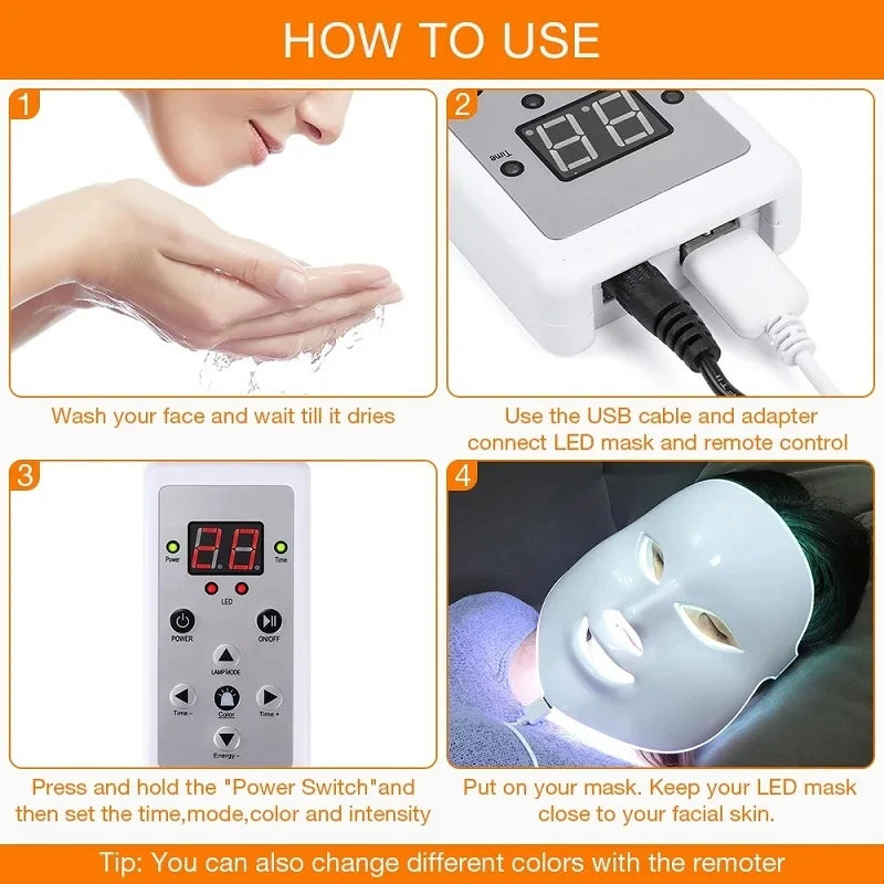 Remote Control For LED Facial Mask &ndash; Seven-Color LED