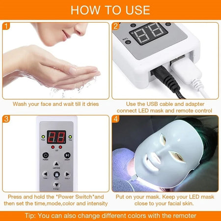 Remote Control For LED Facial Mask &ndash; Seven-Color LED