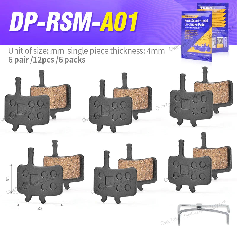 AVID BB7 Juicy Compatible Resin Disc Brake Pads &ndash; Durable RSM-A01-6PAIRS