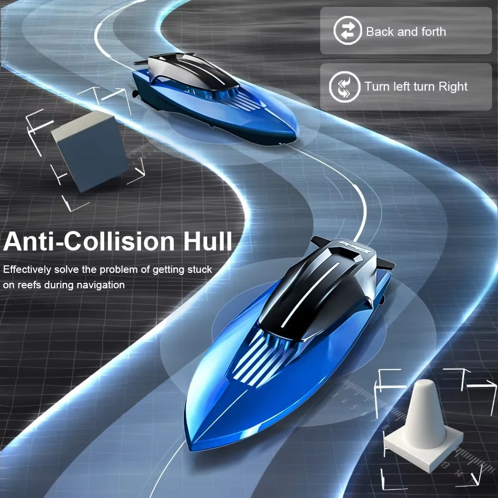 Mini RC Boats High Speed 2.4GHz &ndash; LED Lights For Night Runs