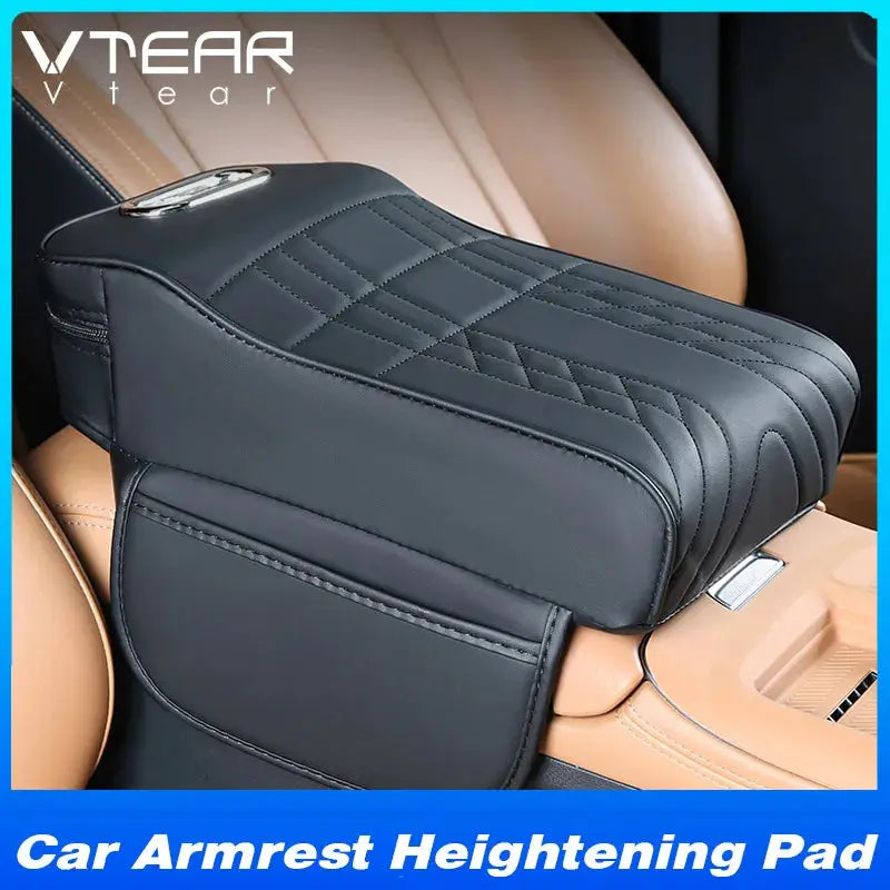 Vtear Universal Car Armrest Pad Heightening Cushion Elbow Support With Side Storage Pockets PU Memory Foam Interior Accessories by InterCyprus Trading Ltd