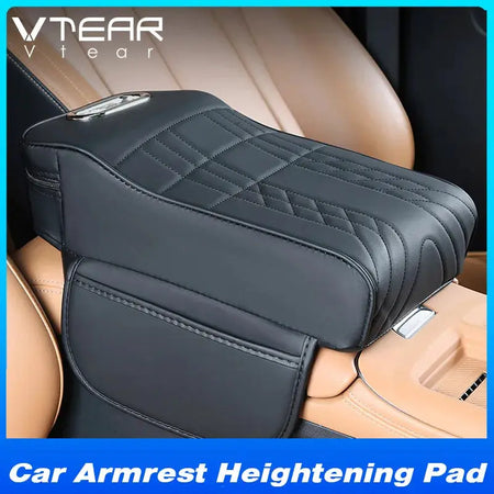 Vtear Universal Car Armrest Pad Heightening Cushion Elbow Support With Side Storage Pockets PU Memory Foam Interior Accessories by InterCyprus Trading Ltd