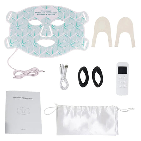 MEETCARE LED 8 Colors Face Mask &ndash; Advanced Near-Infrared Therapy for Anti-Aging and Skin Rejuvenation face white nobox