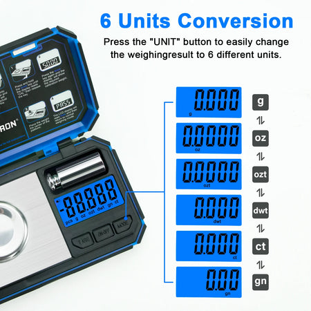 TU-50-BLU Jewelry Scale &ndash; Ultra-Precise 0.001g Readings