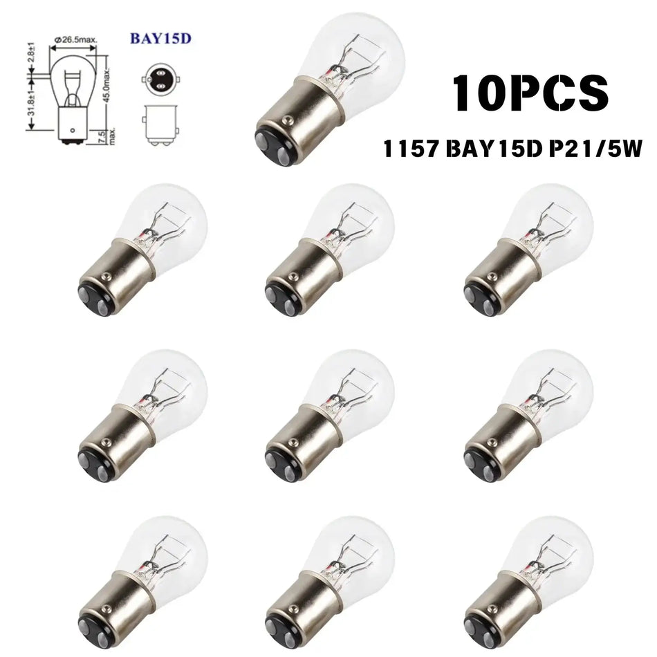 Bevinsee 10vnt 1157 BAY15D Halogeniniai Posūkio Signalai Lemputės 6V