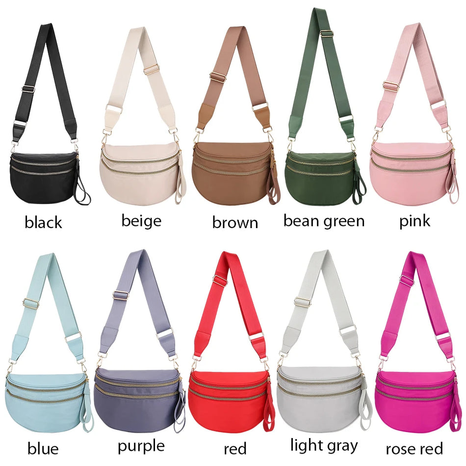 Nylon Crossbody Tasche mit verstellbarem abnehmbarem Gurt