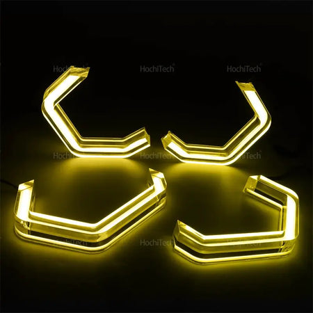 For BMW E92 E93 Coupe Cabriolet M3 Pre LCI and LCI Retrofit DTM M4 Style Lemon Yellow White Headlamp CSL Style Angel Eyes Kit by InterCyprus Trading Ltd