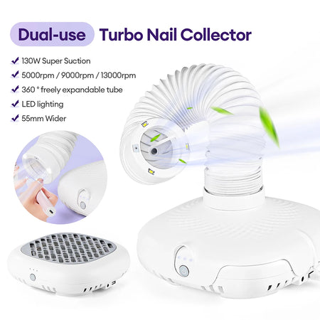 130W Super Suction Nail Dust Extractor &ndash; Powerful Brushless Vacuum Cleaner