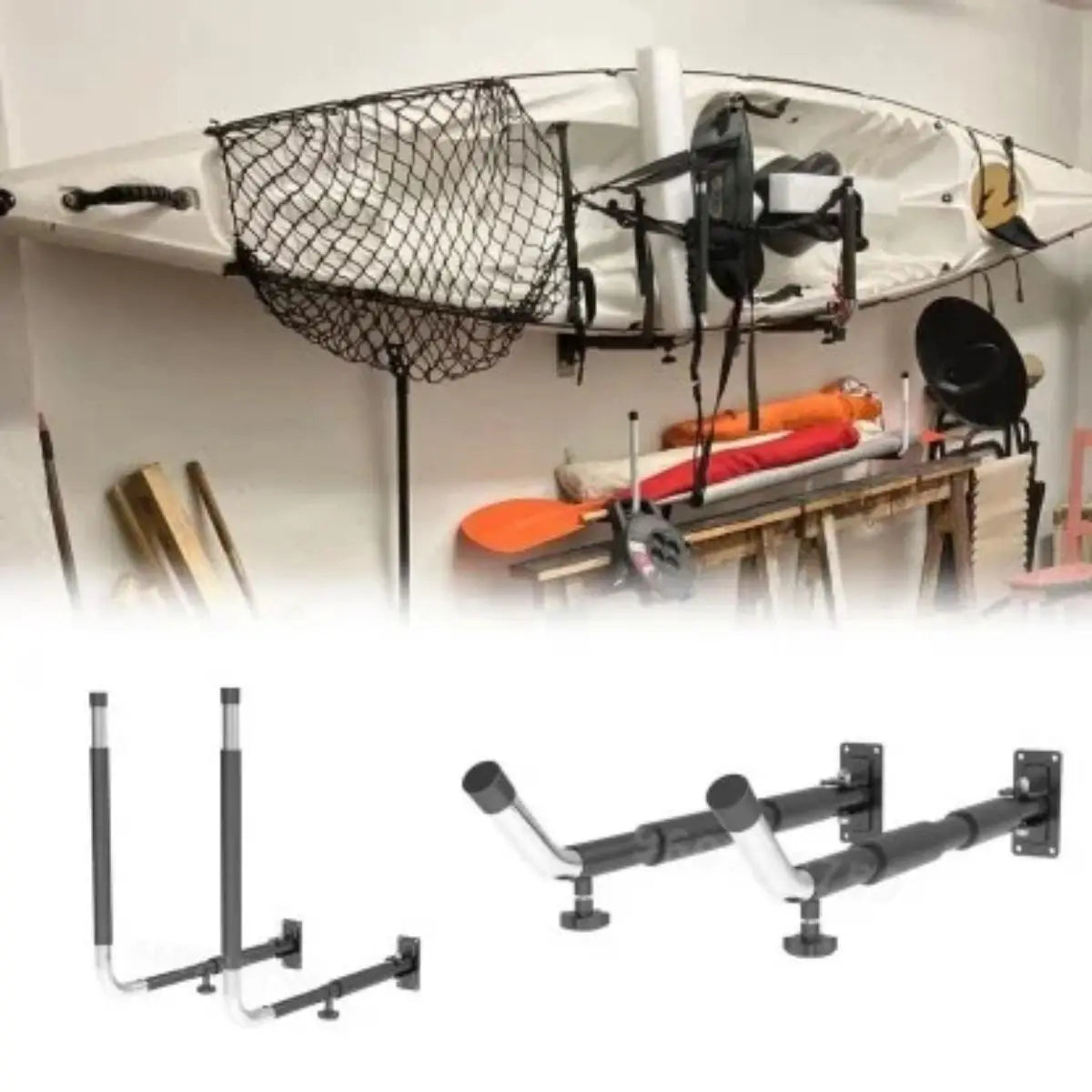 Wall Mount Storage Rack Pair &ndash; Foldable 50kg Load Capacity