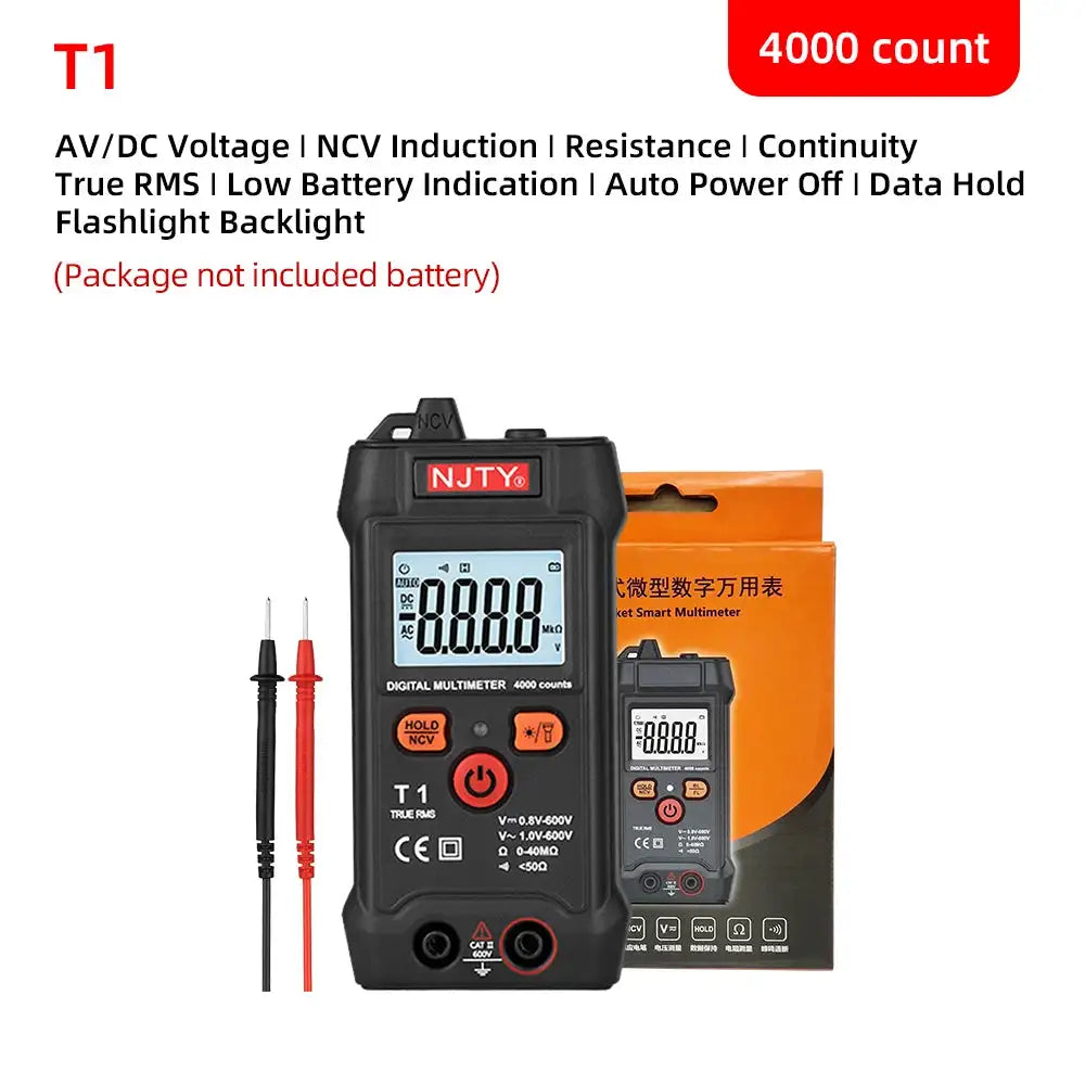 NJTY T1 Pocket Multimeter TrueRMS NCV 600V DC Tester T1 original