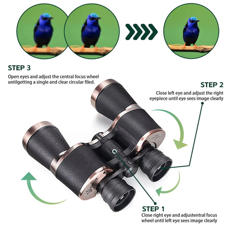 10x50 HD Binoculars for Adults Waterproof &ndash; BAK4 Prism