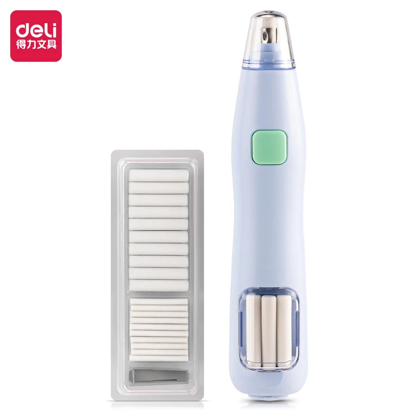 Deli Adjustable Electric Eraser for Artists and Students with Rubber Refills VA150 Blue