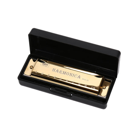 Harmonica Key of C 10 Hole Diatonic Harmonica &ndash; Easy Start Golden.