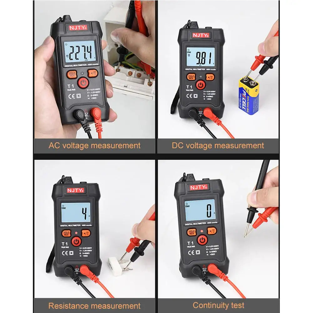 NJTY T1 Pocket Multimeter TrueRMS NCV 600V DC Tester
