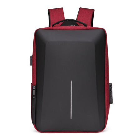 Men's Anti-Theft Backpack &ndash; High-Capacity Travel USB Charger Red