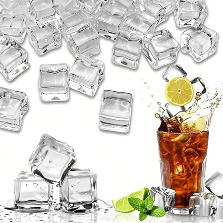 Clear Acrylic Fake Ice Cubes for Photography &amp; Decoration 15mm-100Pcs