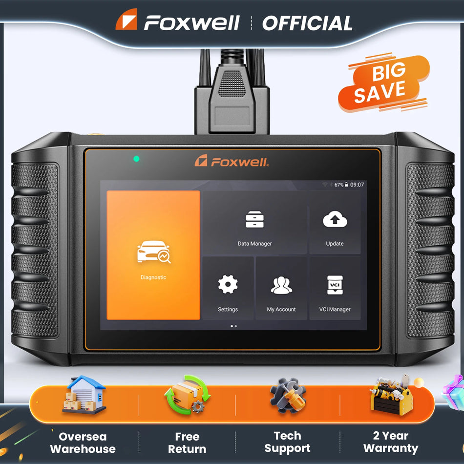 FOXWELL NT710 Ferramenta de Diagnóstico OBD2 Diagnóstico Bidirecional Codificação ECU Mais de 30 Reinicializações Atualizações Gratuitas Vitalícias