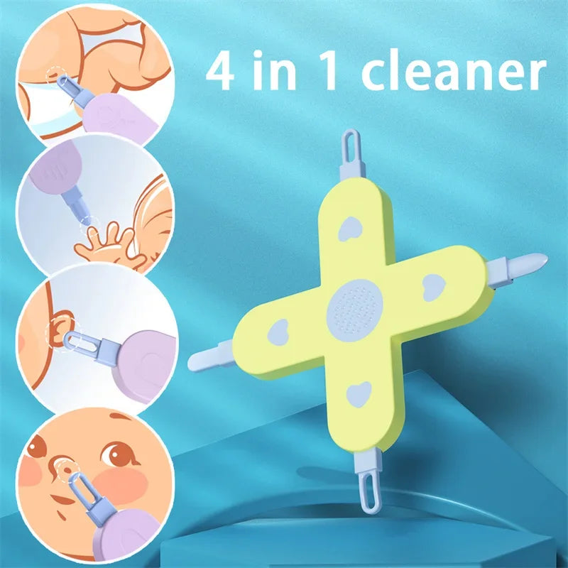 4-in-1 Baby Hygiene Care Tweezers for Ear, Nose, and Navel Cleaning