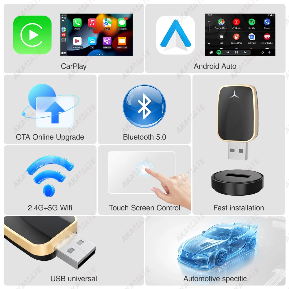 Wireless CarPlay Android Auto Adapter - Wireless Upgrade