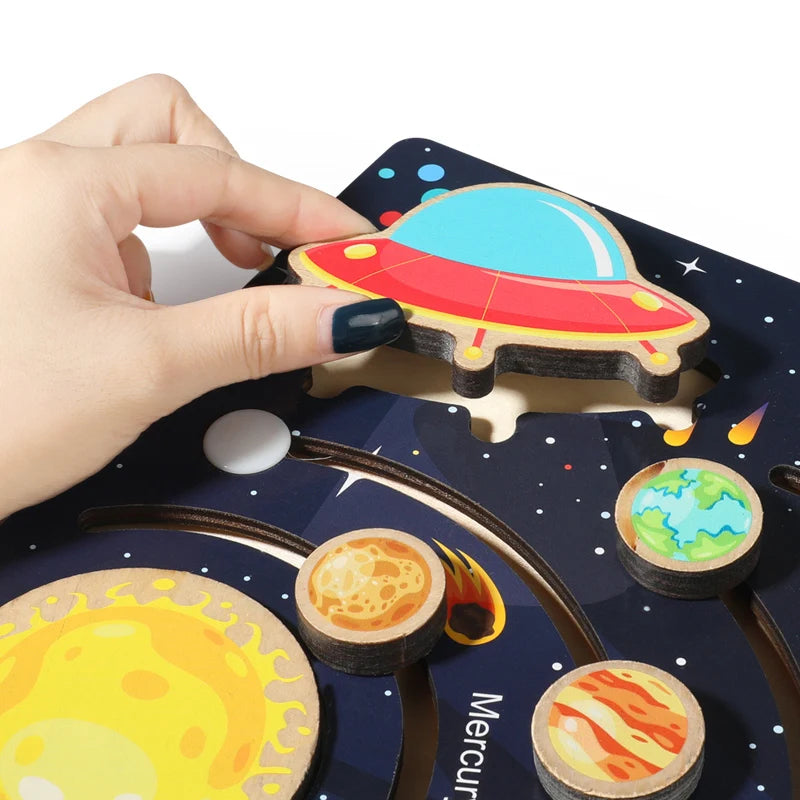 Wooden Solar System Puzzle &ndash; Educational Space Learning Toy