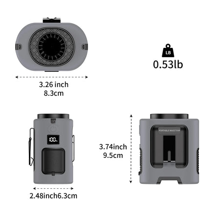 Mini Portable Waist Fan &ndash; 4 Speed Strong Wind with Power Bank