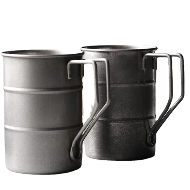 Retro Oil Barrel Mug Coffee Cup - Durable Stainless Steel