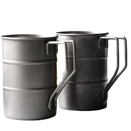 Retro Oil Barrel Mug Coffee Cup - Durable Stainless Steel