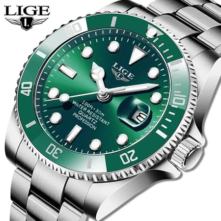 LIGE Luxury Fashion Diver Watch Men &ndash; 30ATM Waterproof Date