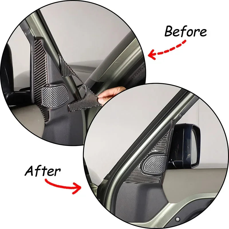 Defender 90 110 130 A Pilaar Luidspreker Sticker Carbon Fiber