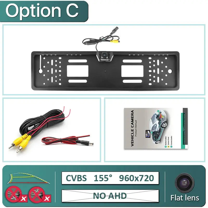 AHD 1080P 170 Degree Car Backup Camera For EU License Plate by InterCyprus Trading Ltd