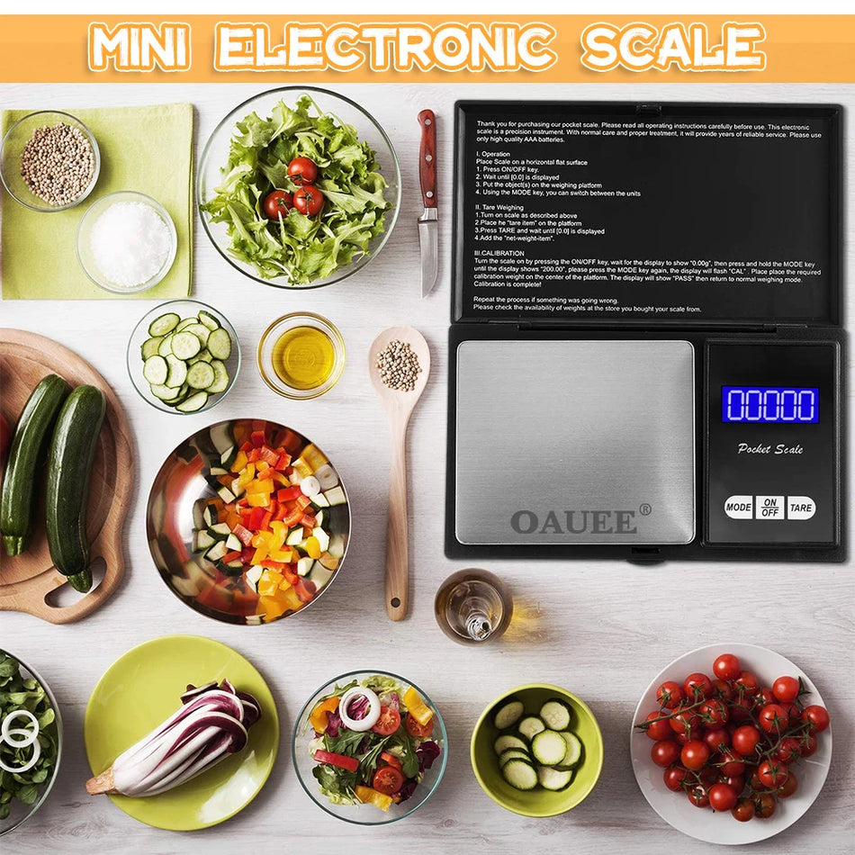 Mini Mutfak Terazisi Takı Yüksek Doğruluk 0.01g/0.1g Elektronik tartı Dijital Cep Ölçeği Gram Denge Ağırlık Terazileri