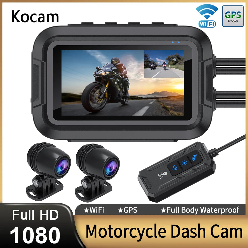 Dual 1080P Motorcycle DVR &ndash; Full Body Waterproof with WiFi GPS