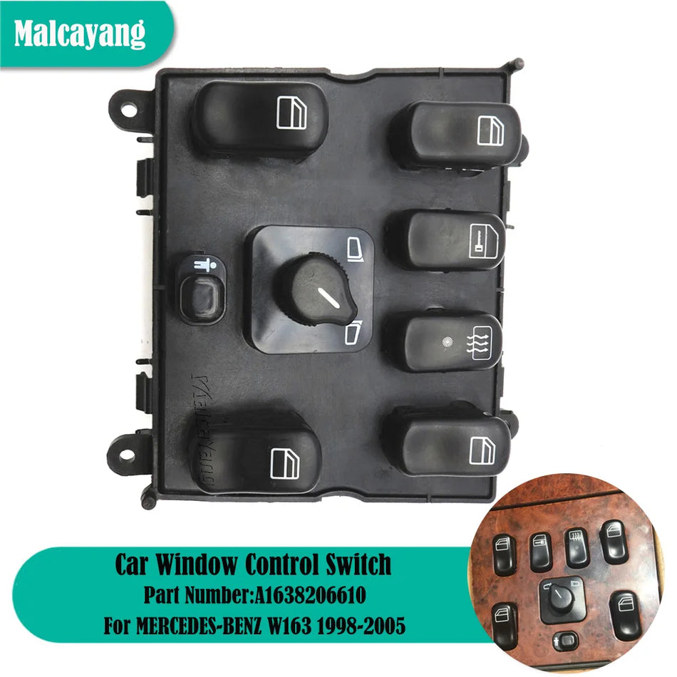 Interruptor Maestro de Ventana Eléctrica para Mercedes-Benz W163 ML320 ML400 ML430 ML500
