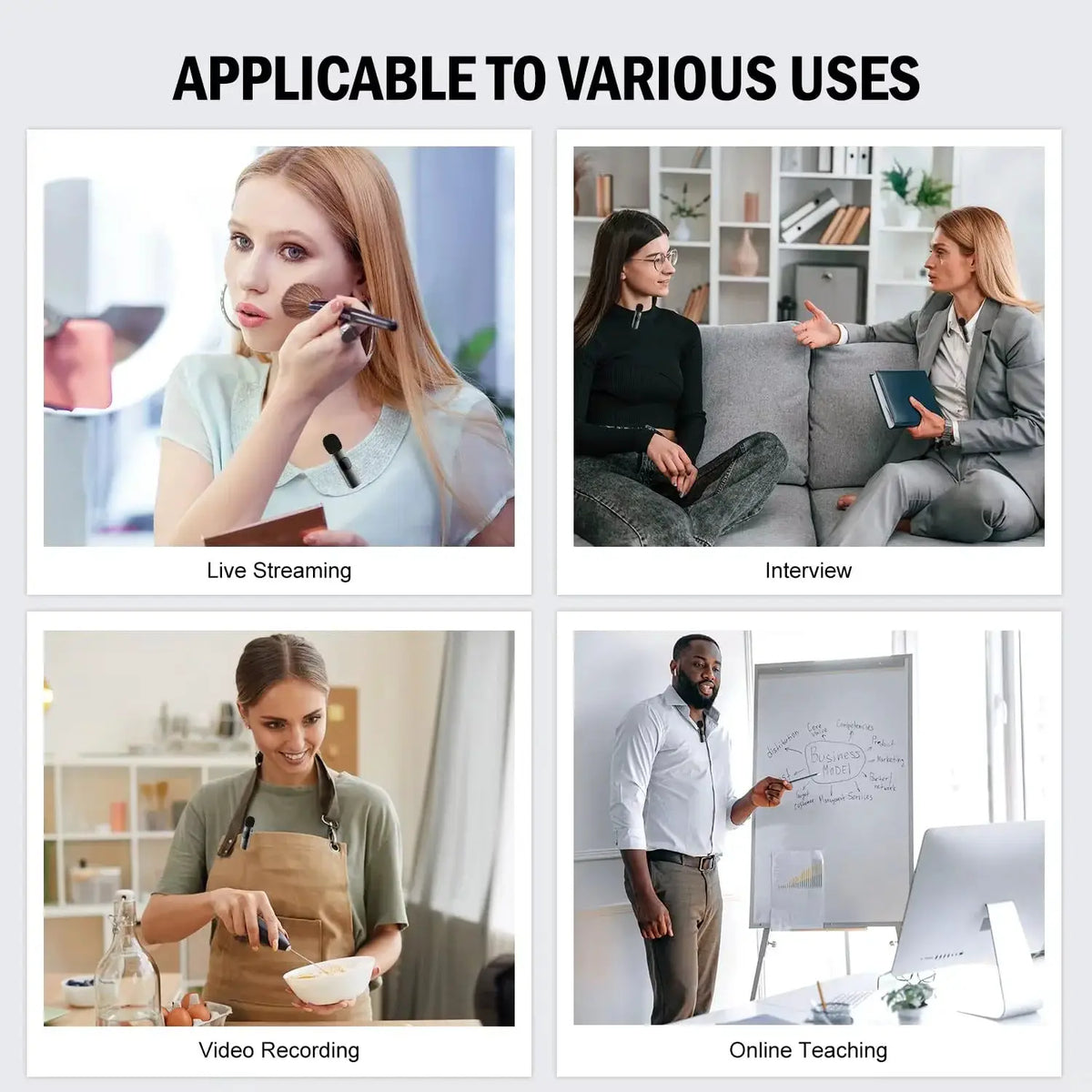 KEBIDUMEI 2.4G Wireless Lavalier Microphone Portable Audio Video Recording for iPhone Android Live Broadcast Gaming Phone by InterCyprus Trading Ltd