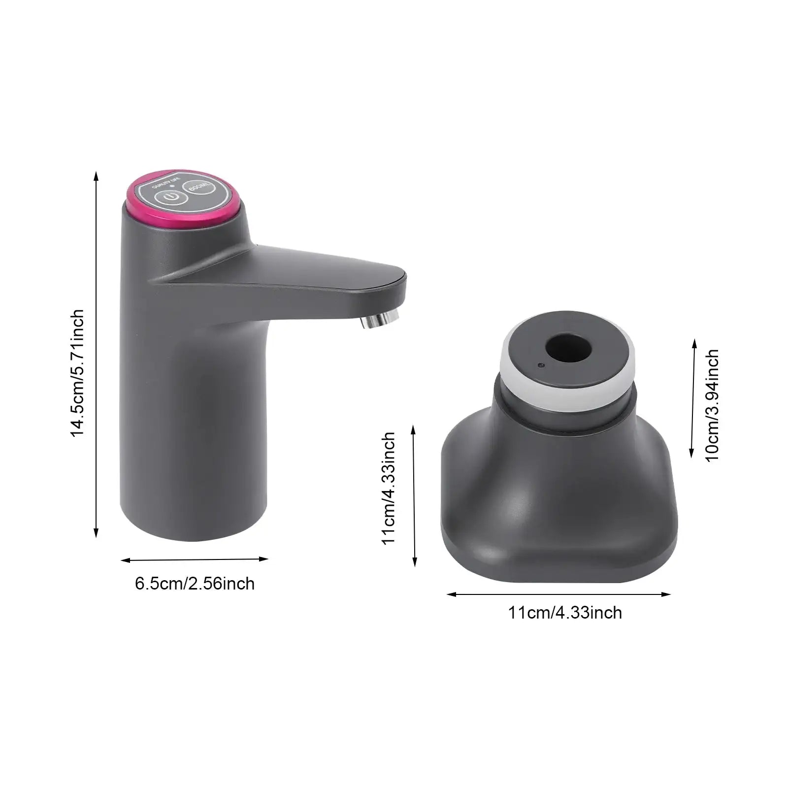 Touchless Electric Water Dispenser &ndash; USB 1200mAh Battery grey / GERMANY