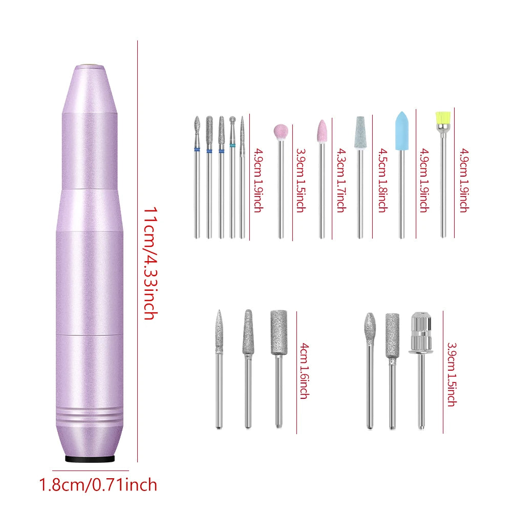 YIKOOLIN Portable Nail Drill Kit &ndash; Gel Remover Included