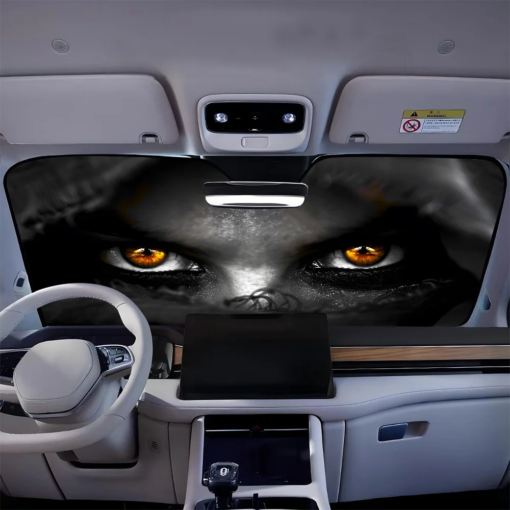Horror Devil Eyes Foldable Car Sunshade - UV Protection Windshield Shield z5