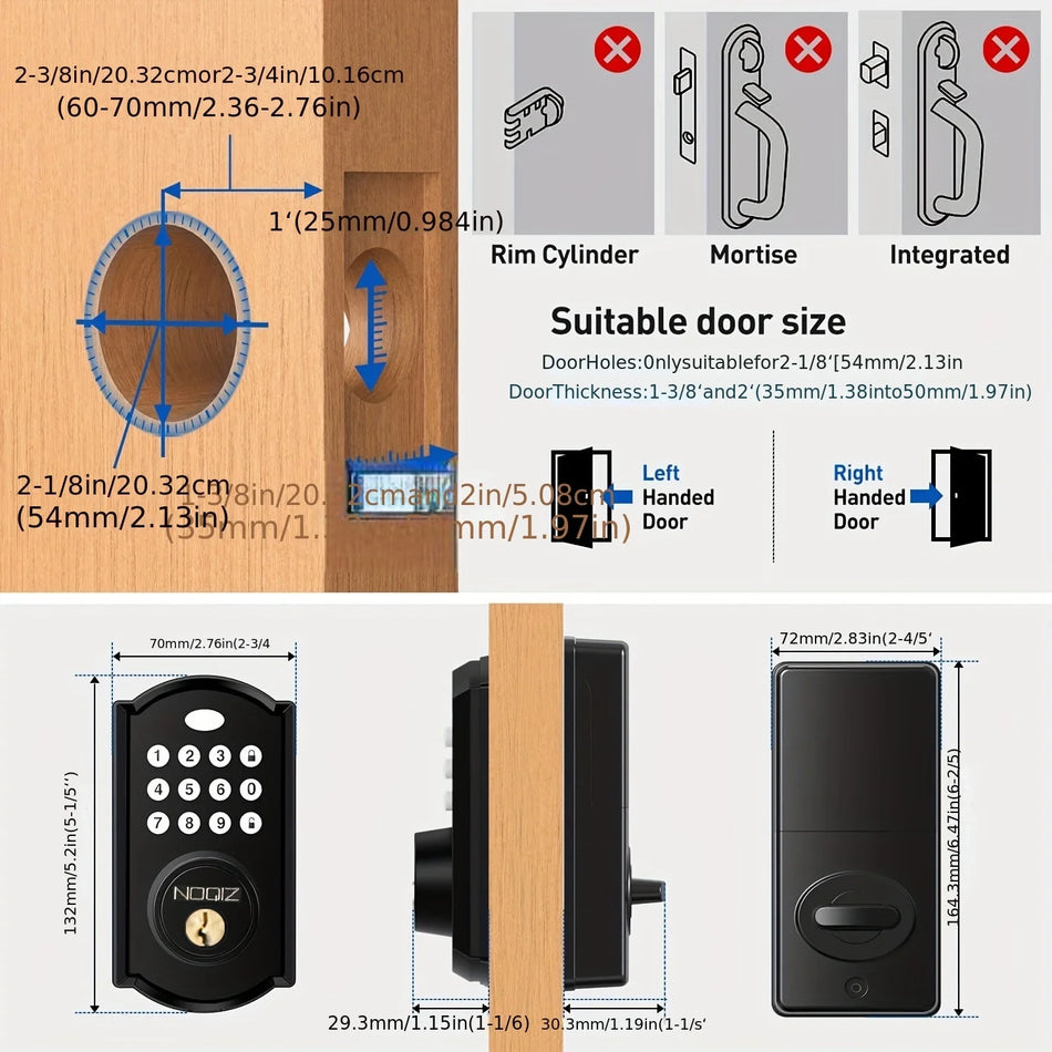Noqiz Keyless Entry Door Lock With Keypad - Waterproof