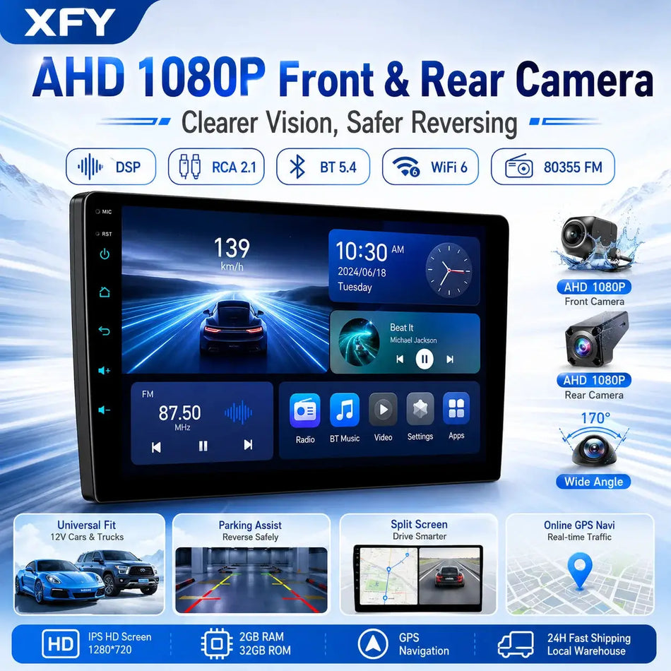 2Din Android Car Radio With Wireless CarPlay GPS For Toyota Hyundai by InterCyprus Trading Ltd