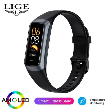 LIGE Amoled Smart Watch Men 2023 - Heart Rate Monitoring black